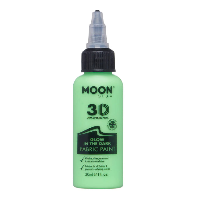 Moon Glow Glow in the Dark Fabric Paint Grün 30ml