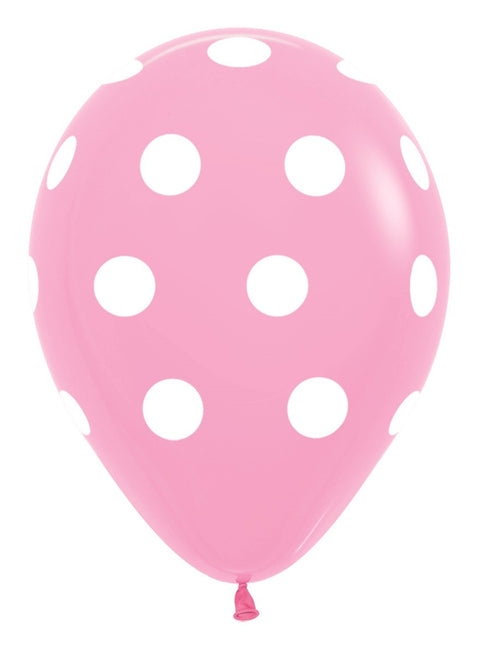 Ballons Polka Dots Rosa 30cm 25Stk