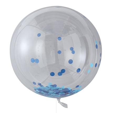 Blauer Konfetti Ballon 91cm