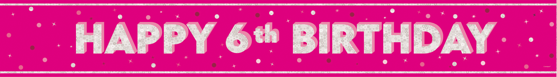 Happy Birthday Banner Rosa 6 Jahre 2.74m