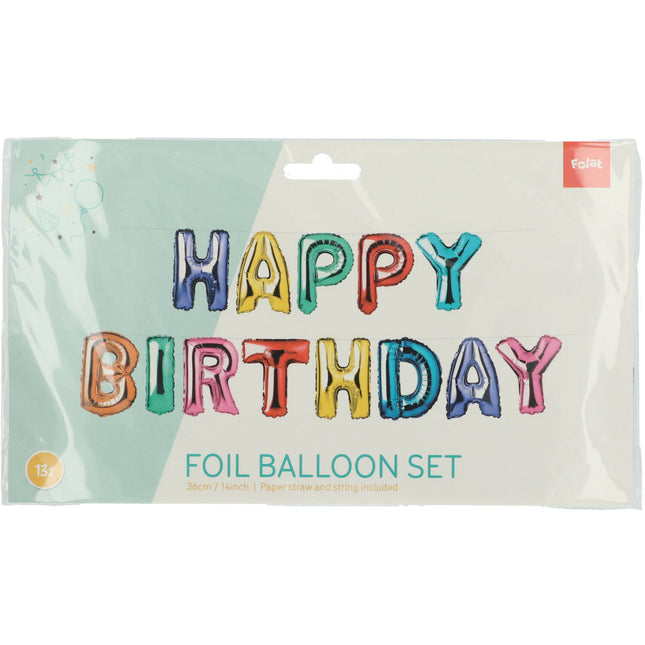 Helium Ballon Happy Birthday Leer 36cm