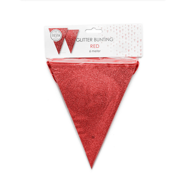 Rote Flaggenleine Glitter 6m