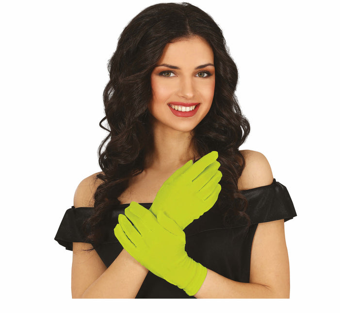 Limettengrüne Handschuhe 20cm