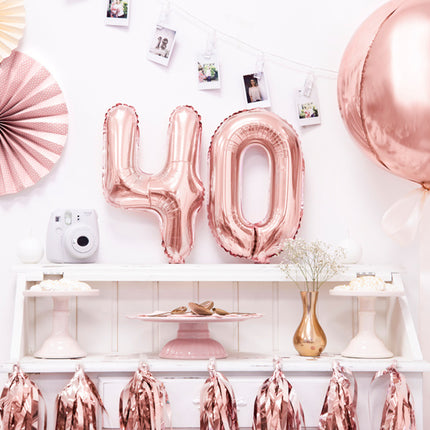 Helium Ballon Rund Rose Gold Leer 40cm