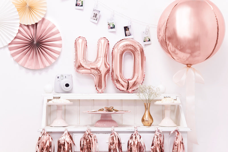 Helium Ballon Rund Rose Gold Leer 40cm