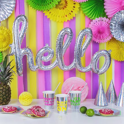 Folienballon Hello Holographic 72cm