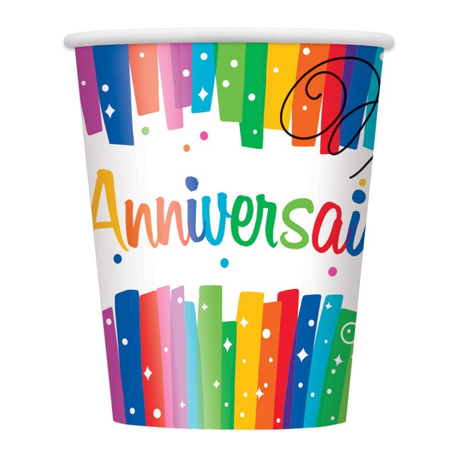 Jubiläumsbecher Regenbogen 266ml 8 Stk.