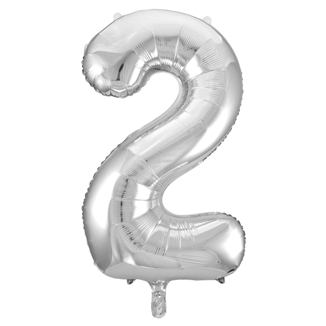 Folienballon Figur 2 Silber XL 86cm leer