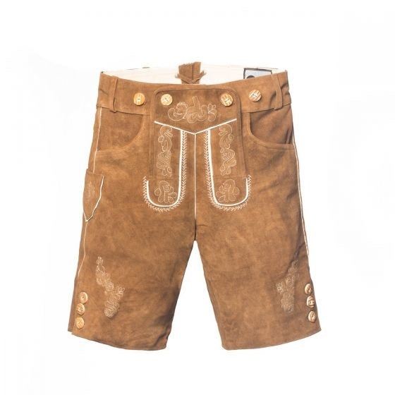 Lederhose Leder Short Braun und Hosenträger