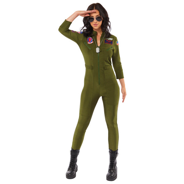 Erwachsenenkostüm Top Gun Jumpsuit Damen