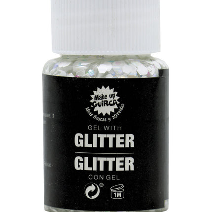 Weißes Glitter Gel 20g