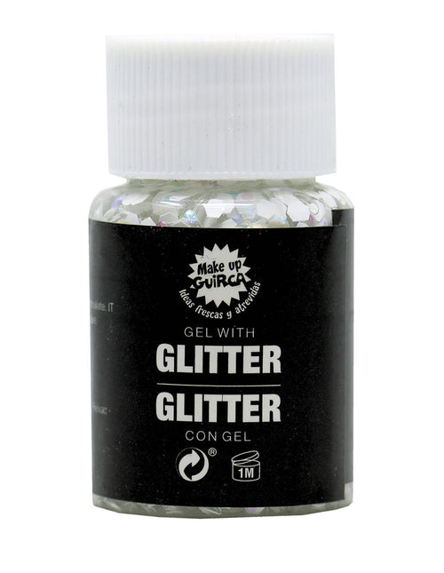 Weißes Glitter Gel 20g