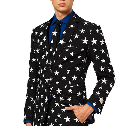 Schwarz Weiß Sterne Anzug Männer <tc>OppoSuits</tc>