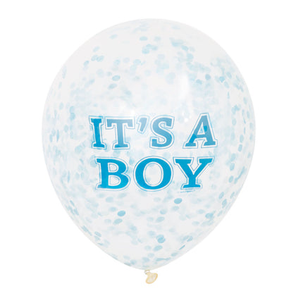 Konfetti Luftballons It's A Boy Blau 30cm 6St.