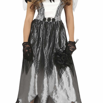 Geisterbraut Halloween Kostüm Damen Schwarz