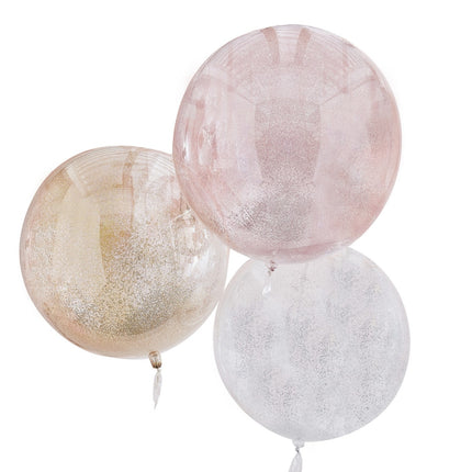 Bunte Ballons Metallic Glitter 45cm 3Stk.