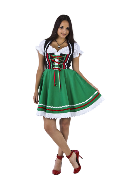 Oktoberfest Dirndl Kleid Oktoberfest Schwarz Grün Damen 2 Stück