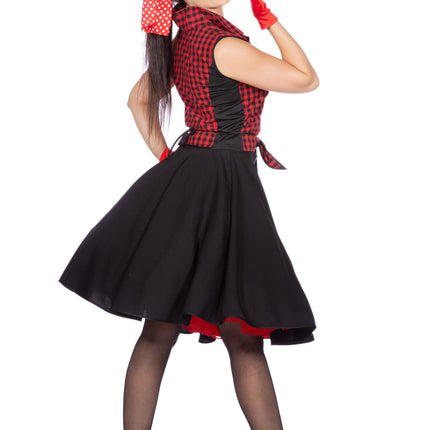 Rock N Roll 50S Kleid Schwarz Rot Damen