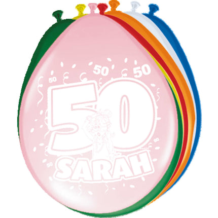 50 Jahre Luftballons Sarah 30cm 8Stück