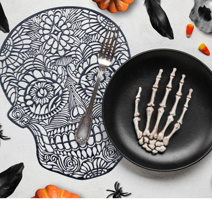 Halloween Tischsets Totenkopf 38cm