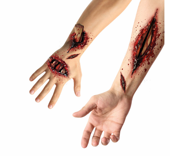 Halloween Fake Tattoos Offene Wunden