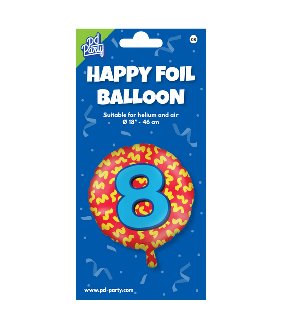 Heliumballon 8 Jahre Bunt Leer 46cm