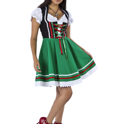 Oktoberfest Dirndl Kleid Oktoberfest Schwarz Grün Damen 2 Stück