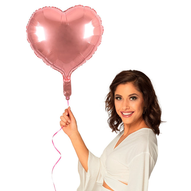 Rose Gold Helium Ballon Herz Leer 45cm