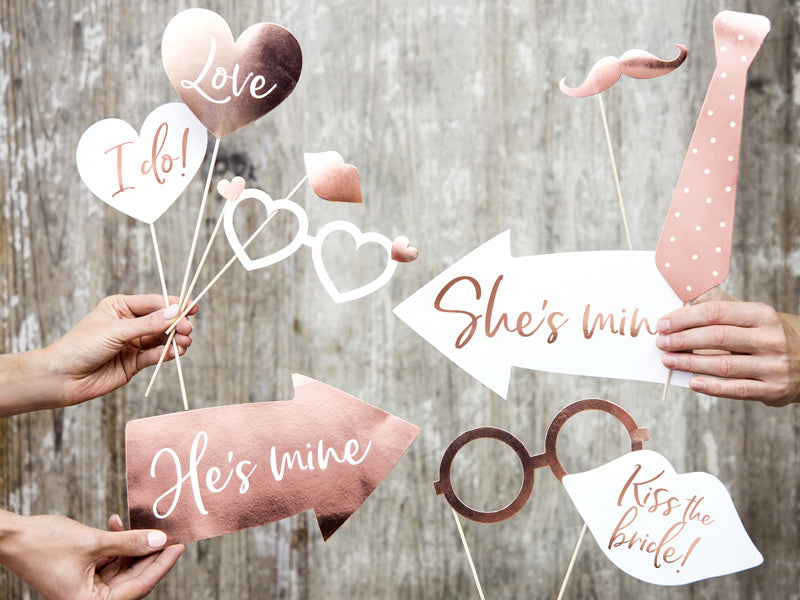 Photobooth Hochzeit Rose Gold 12pcs