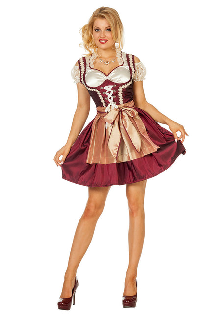 Bordeauxrotes Dirndlkleid Oktoberfest Damen