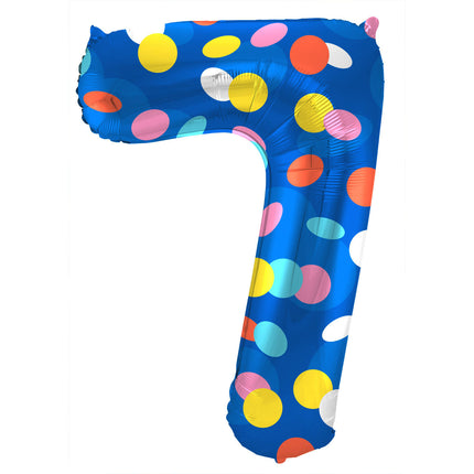 Nummer Ballon 7 Jahre Dots Leer 86cm