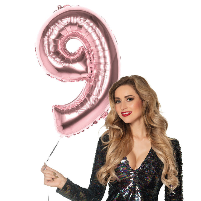 Rose Gold Figur Ballon 9 Jahre 86cm