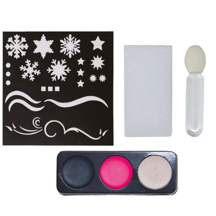 Gesichtsbemalung Schneeflocken Make-Up Set 4 Stück