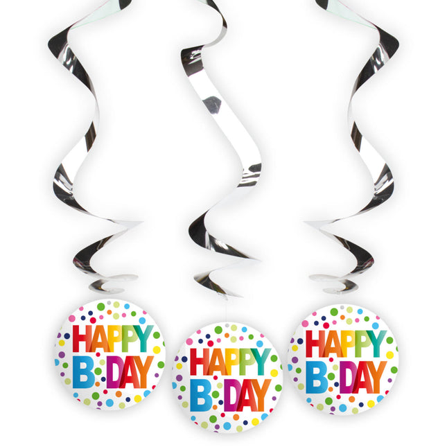 Geburtstag Hängende Dekoration Happy Birthday Dots 3pcs