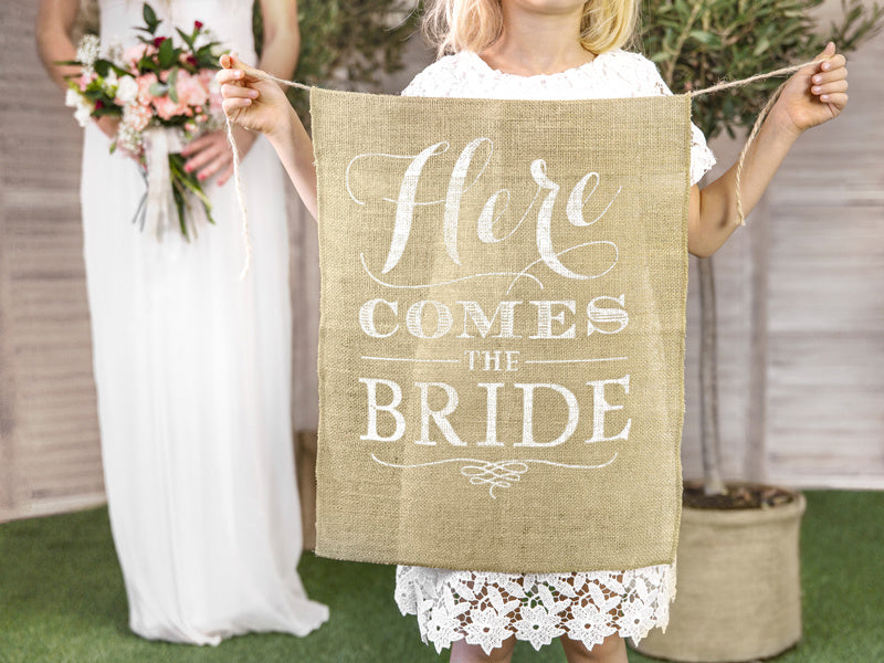 Banner Here Comes The Bride 51cm