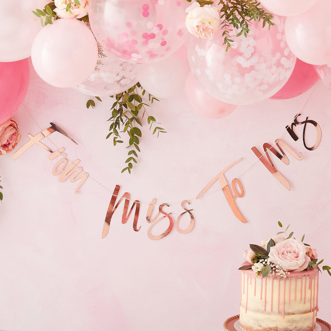 Rose Gold Wedding Letter Garland From Miss To Mrs 1.7m