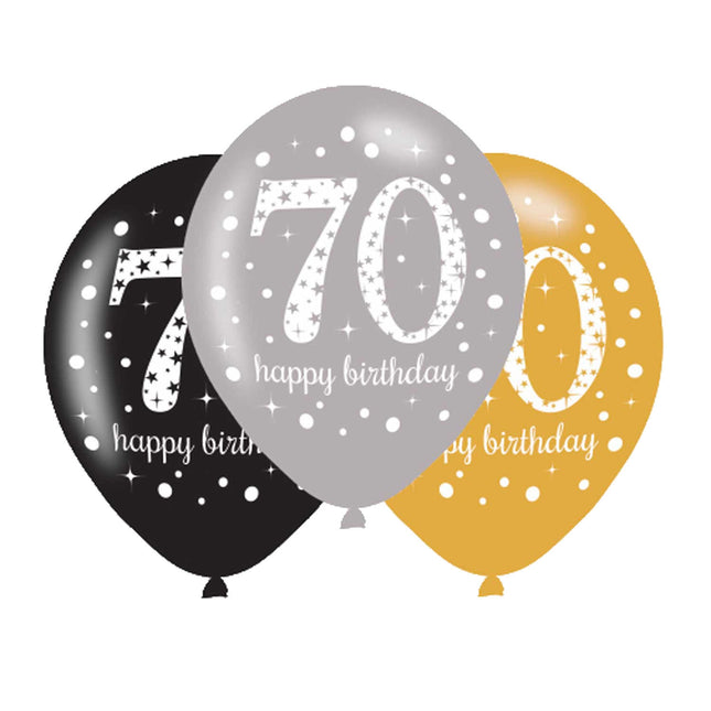 Luftballons 70 Jahre Alles Gute zum Geburtstag 27,5cm 6St.