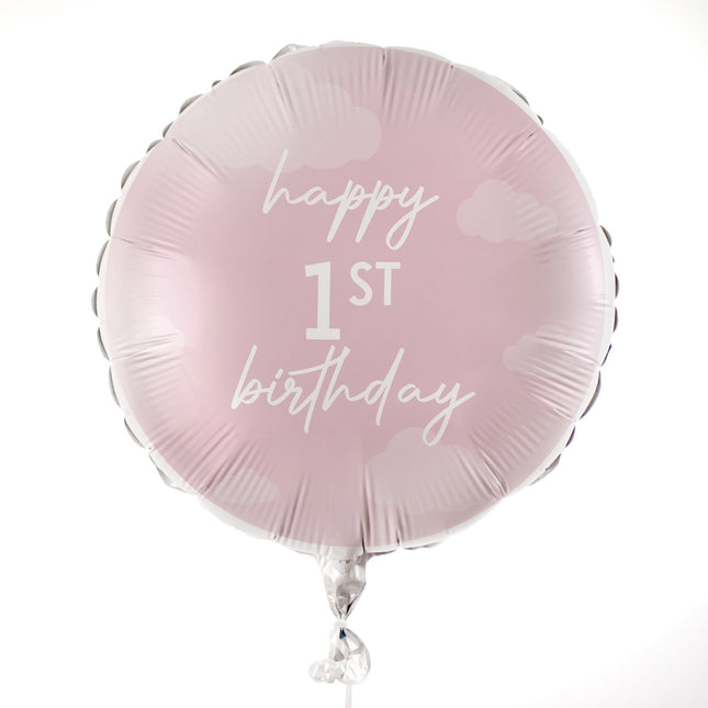 Happy 1St Birthday Helium Ballon Rosa Leer 43cm