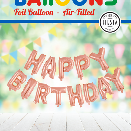 Buchstaben-Ballon-Set Happy Birthday Rose Gold