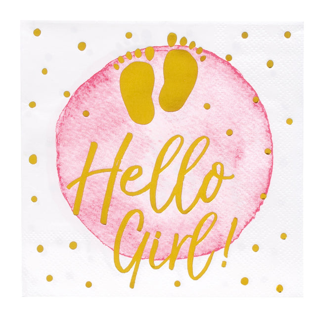 Servietten Hello Girl Papier 33cm