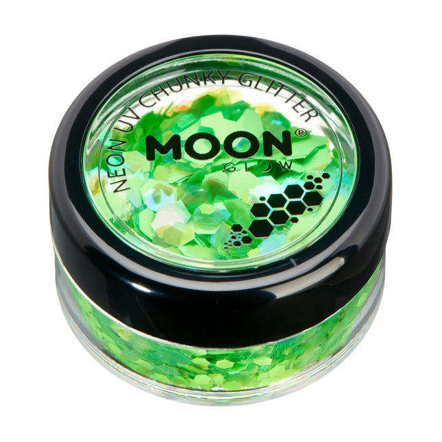 Moon Glow Neon UV Chunky Glitter Grün 3g