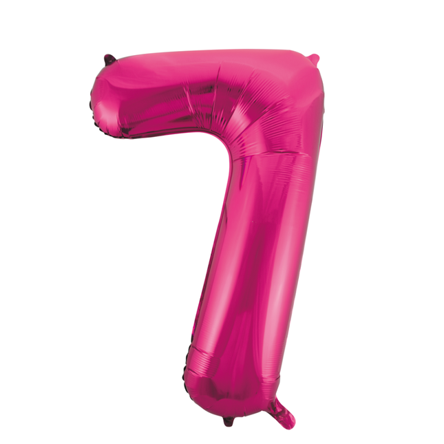 Folienballon Figur 7 Fuchsia XL 86cm leer