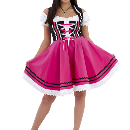 Oktoberfest Dirndlkleid Oktoberfest Schwarz Rosa Damen 2 Stück