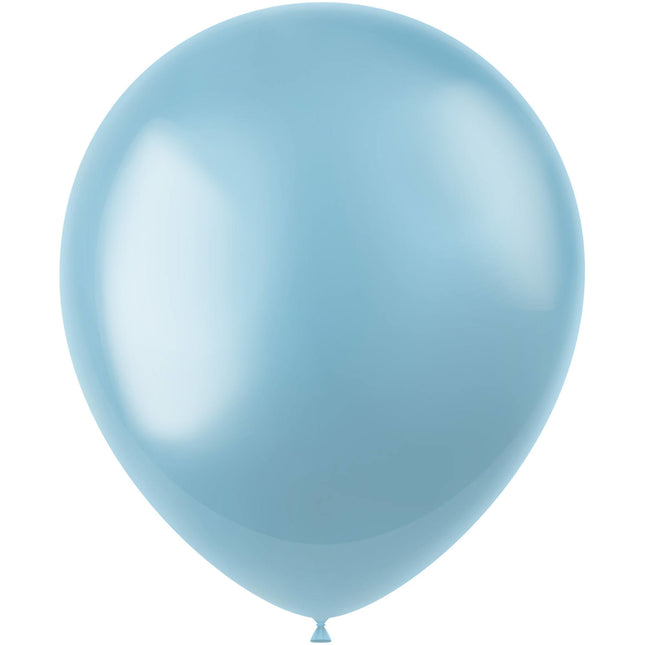 Hellblaue Ballons Metallic Himmelblau 33cm 50Stk.