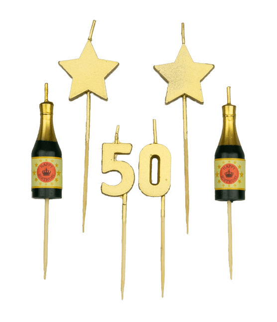 Kerzen 50 Jahre Champagner 17,5cm