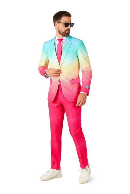 Regenbogen Fuchsia Blau Anzug Männer OppoSuits