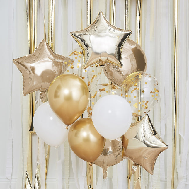 Gold Ballons Set Luftballons 30cm 12Stück