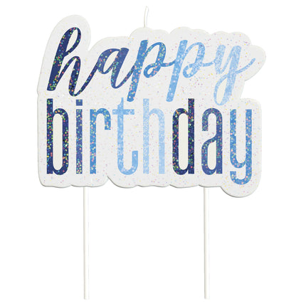 Happy Birthday Kerzenset Glitter Blau 13 Stück