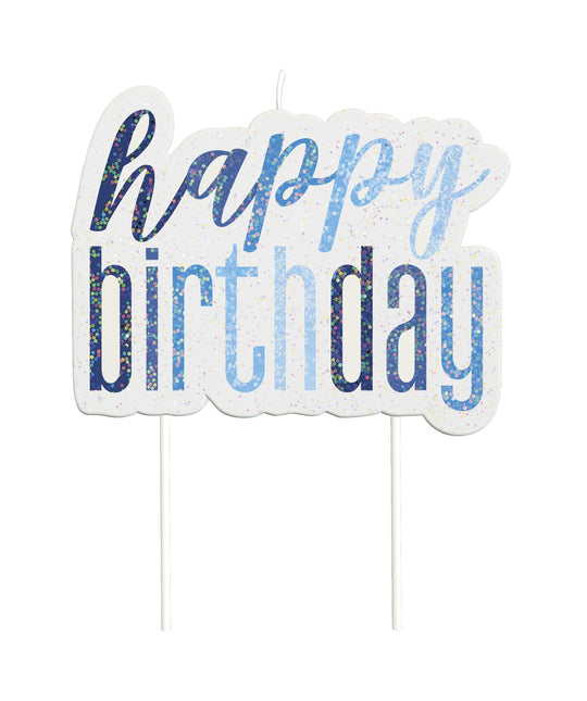 Happy Birthday Kerzenset Glitter Blau 13 Stück