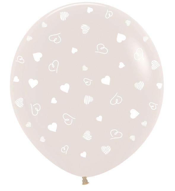 Ballons Herzen Klar 91cm 2Stk